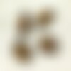 1pc - perle composant pierre et argent 925 - topaze marron orange rectangle facetté 12x9mm   4558550001580
