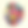 20pc - perles bois de coco donuts cercles 20mm multicolores   4558550001276