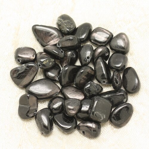 10pc - perles de pierre - hypersthène chips gouttes 7-14mm   4558550000101