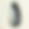 1pc - pendentif en pierre - agate et quartz noir et blanc goutte 64x37mm n°2  -  4558550039101