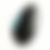 1pc - pendentif en pierre - agate et quartz goutte 61x42mm noir et turquoise  n°4  -  4558550039224