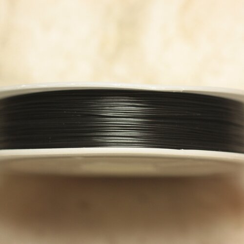 Bobine 100 mètres - fil métal câblé 0.38mm noir -  4558550039842