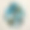 10pc - perles breloques pendentifs nacre ronds 20mm bleu turquoise -  4558550039897