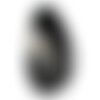 1pc - pendentif en pierre - agate et quartz noir et blanc goutte 58x40mm n°12  -  4558550040084