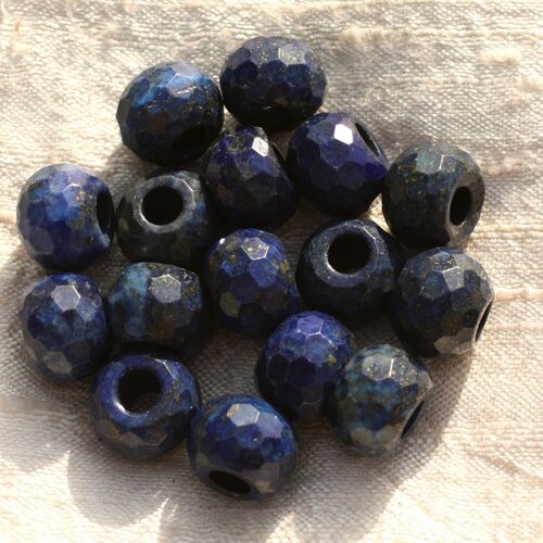 1pc - perle de pierre perçage 5mm - lapis lazuli rondelle facettée 13x10mm   4558550015877