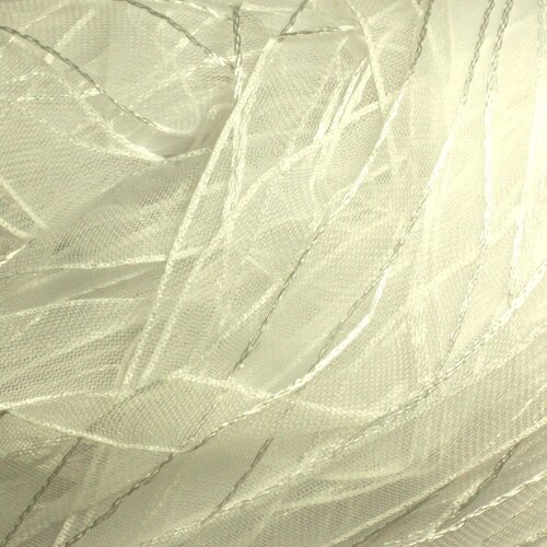 1pc - echeveau 90 mètres - ruban tissu organza blanc 10mm   4558550005199