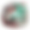 1pc - collier ruban soie teint à la main 85 x 2.5cm marron, bleu vert, gris (ref soie169)   4558550001689