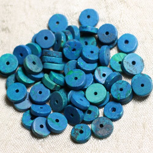 10pc - perles de pierre - turquoise teintée rondelles 8x2mm - 4558550082176