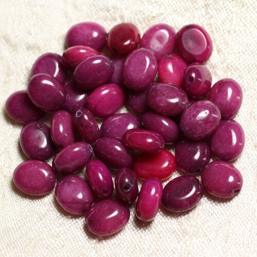 10pc - perles de pierre - jade ovales 10x8mm violet prune - 4558550082145