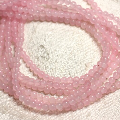 Fil 39cm 92pc env - perles de pierre - jade boules 4mm rose clair -  4558550081971