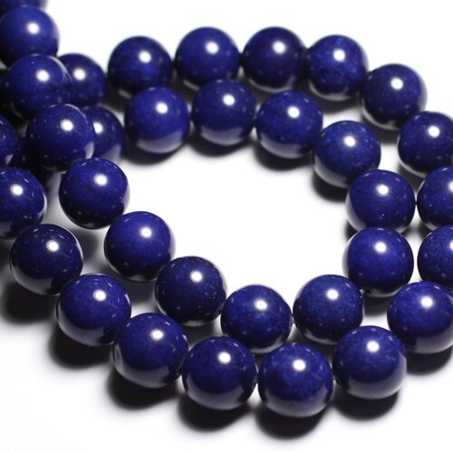 4pc - perles de pierre - jade boules 14mm bleu nuit -  4558550081612