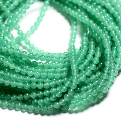 Fil 39cm 92pc env - perles de pierre - jade boules 4mm vert clair - 4558550081551