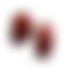 1pc - perle de pierre jaspe rouge - crâne tête de mort 14x10mm perçage dessus 4558550038999
