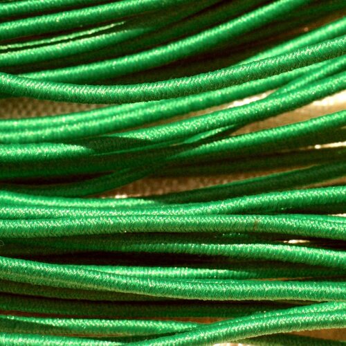 Echeveau 19m env - fil elastique tissu 1mm vert impérial  4558550018519