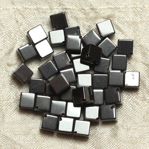 10pc - perles de pierre - hématite cubes 8x6mm   4558550016485
