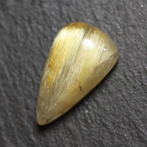 Cabochon pierre - quartz rutile doré goutte 21x12mm n6 -  4558550083920