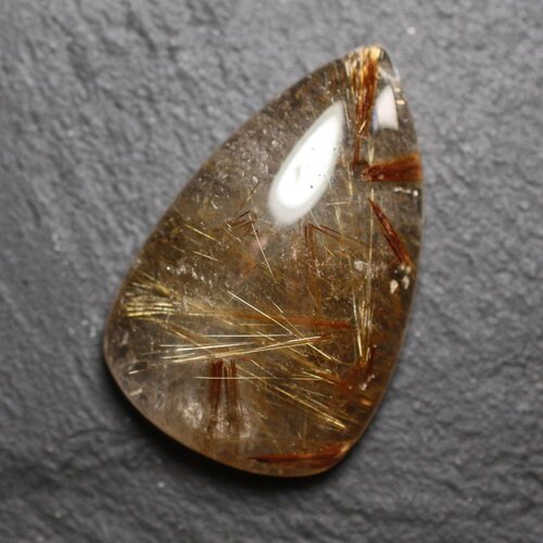 Cabochon pierre - quartz rutile doré goutte 35x22mm n18 -  4558550084040