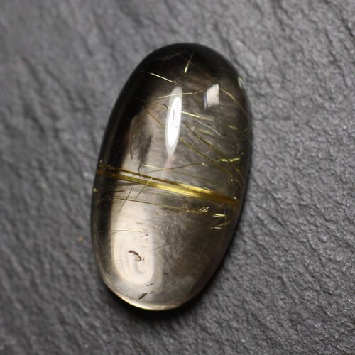 Cabochon pierre - quartz rutile doré ovale 28x15mm n39 -  4558550084255