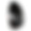 1pc - pendentif en pierre - agate et quartz noir et blanc goutte 57x40mm n°13  -  4558550040091