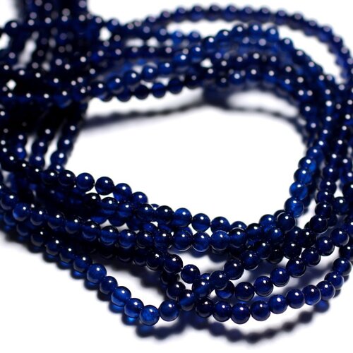 30pc - perles de pierre - jade boules 4mm bleu nuit -  4558550085603
