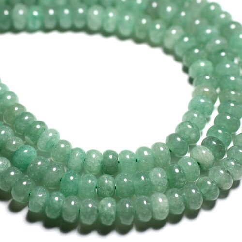 10pc - perles pierre - aventurine verte rondelles 8x5mm vert clair
