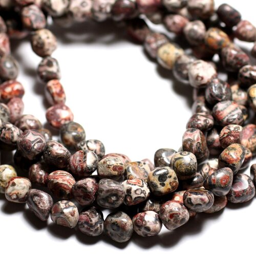 20pc - perles de pierre - jaspe léopard rouge nuggets 8-10mm - 4558550085498