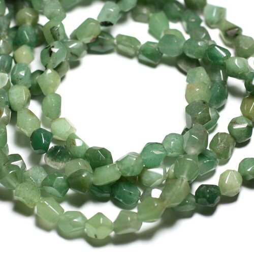 10pc - perles de pierre - aventurine verte nuggets facettés 7-10mm - 4558550084682