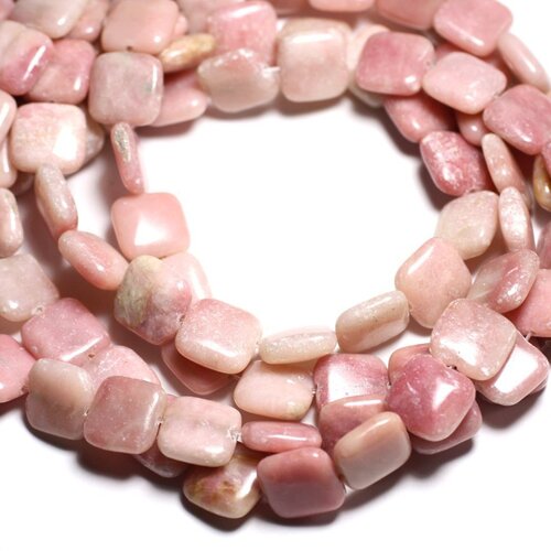 4pc - perles pierre - opale rose carrés 14mm - 4558550084590