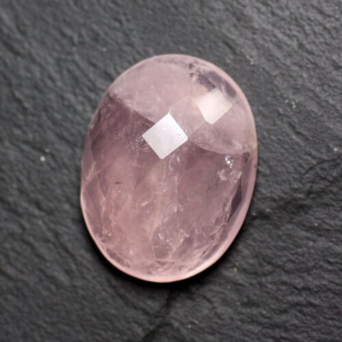 Cabochon pierre - quartz rose facetté ovale 27x21mm n11 -  4558550086327