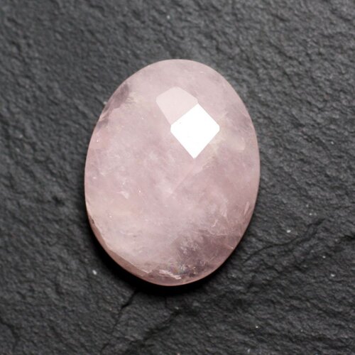 Cabochon pierre - quartz rose facetté ovale 20x11mm n9 -  4558550086303