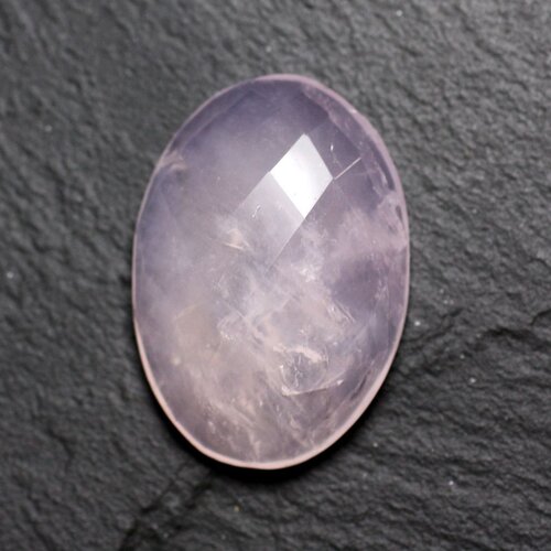 Cabochon pierre - quartz rose facetté ovale 28x20mm n12 -  4558550086334