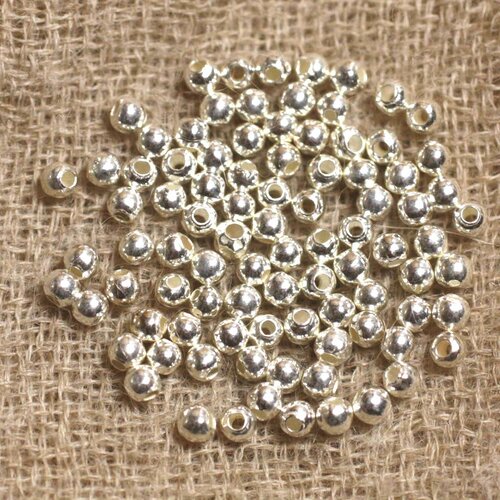 10pc - perles argent 925 boules 3mm - 4558550018786