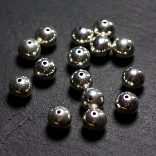 2pc - perles argent massif 925 rondes boules 7mm - 4558550086433