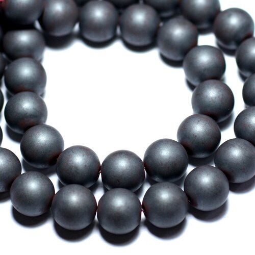 10pc - perles de pierre - hématite mat boules 10mm   4558550000491