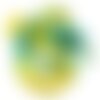 1pc - collier ruban soie teint à la main 85 x 2.5cm jaune olive bleu paon (ref soie166)   4558550001665