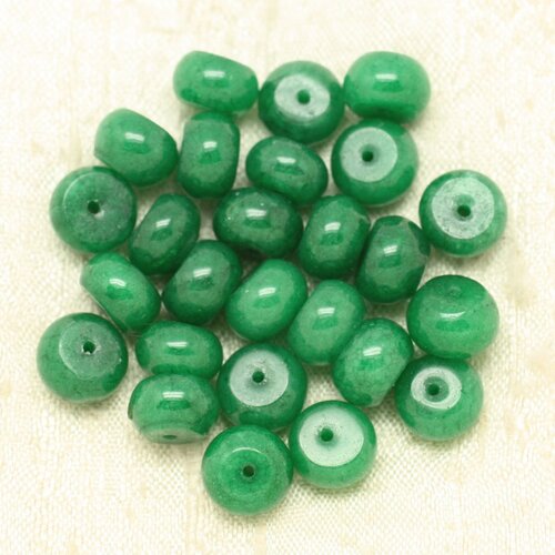 4pc - perles pierre - jade rondelles 10x6mm vert empire - 4558550000279
