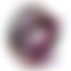 1pc - collier ruban soie teint à la main 85 x 2.5cm noir violet bordeaux (ref soie144)   4558550002778