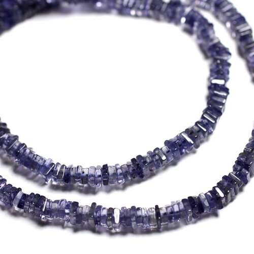 10pc - perles de pierre - iolite carrés rondelles heishi 3-4mm -  4558550087720