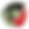1pc - collier ruban soie teint à la main 85 x 2.5cm vert, noir, rouge (ref soie178)   4558550001771