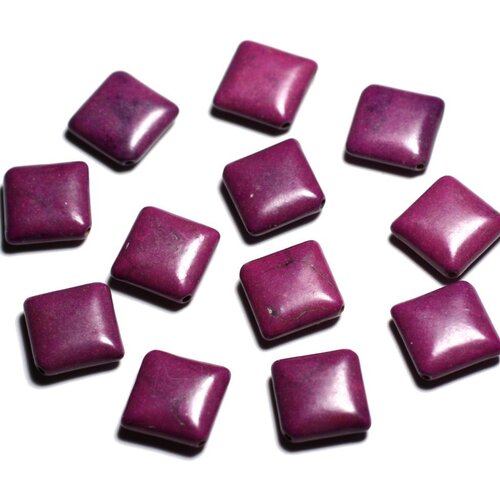 10pc - perles de pierre turquoise synthèse - losanges 18x14mm violet -  4558550087966