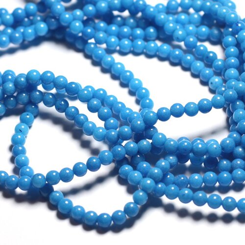 30pc - perles de pierre - jade boules 4mm bleu azur -  4558550089625