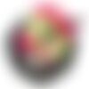 1pc - collier ruban soie teint à la main 85 x 2.5cm vert amande, rouge rose, noir (ref soie177)   4558550001795