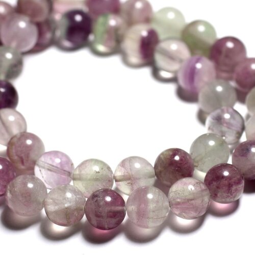 4pc - perles de pierre - fluorite multicolore boules 12mm - 4558550089465
