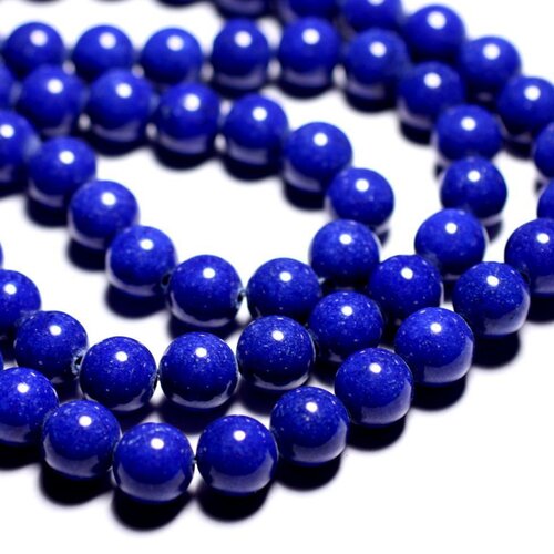 10pc - perles de pierre - jade boules 10mm bleu nuit opaque - 4558550089700