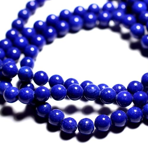 10pc - perles de pierre - jade boules 8mm bleu nuit opaque - 4558550089694