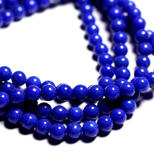20pc - perles de pierre - jade boules 6mm bleu nuit - 4558550089687
