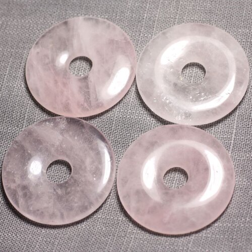 Pendentif pierre semi précieuse - quartz rose donut pi 40mm - 4558550091451