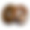 1pc - pendentif pierre oeil tigre fer grand rond cercle donut pi 60mm marron doré - 4558550091345