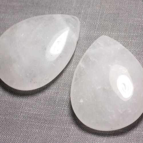 Pendentif pierre semi précieuse - cristal de roche quartz grande goutte 60mm - 4558550091635