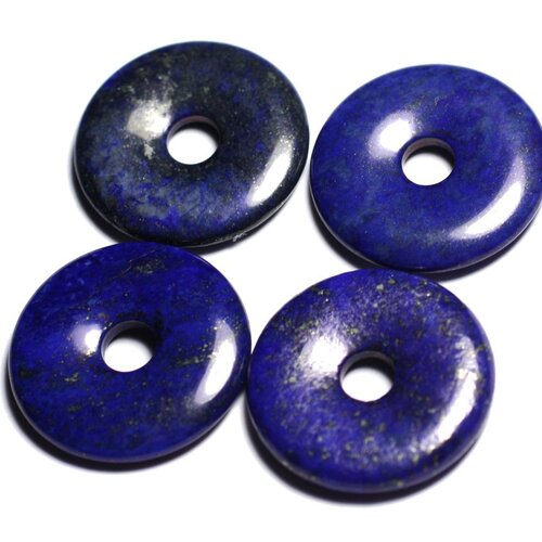 Pendentif pierre semi précieuse - lapis lazuli donut pi 30mm   4558550012920